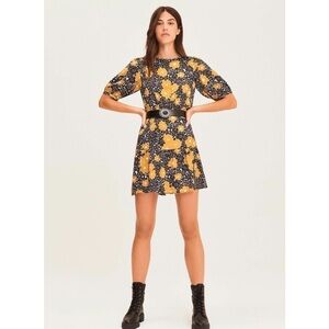 ba&sh NWT Robe Bonie In Color Curry Belt Not Included Retro Floral Print